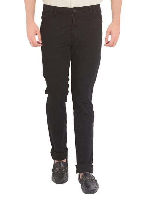 black cotton chinos casual trousers - 14331979 - Standard Image - 0