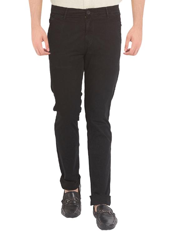 black cotton chinos casual trousers - 14331979 - Zoom Image - 0