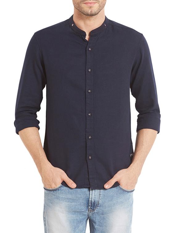 blue cotton casual shirt - 14332069 -  Zoom Image - 0