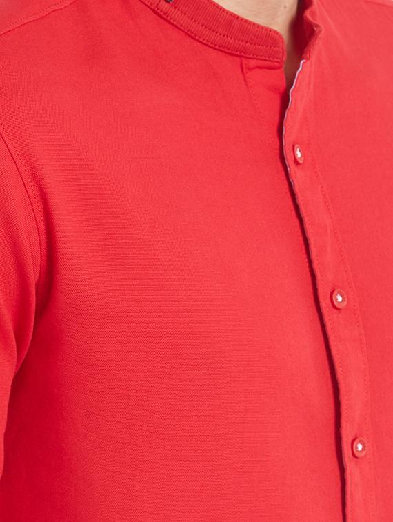 red cotton casual shirt - 14332070 - Standard Image - 3