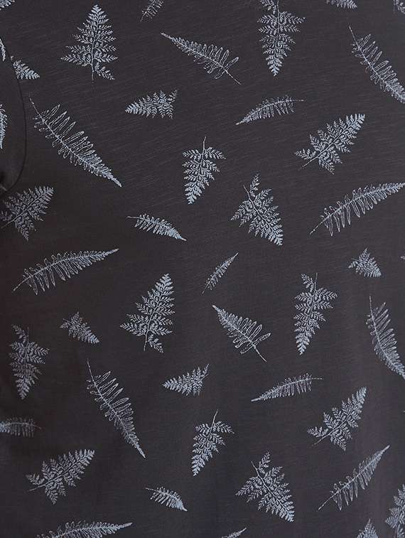 black cotton all over print t-shirt - 14332164 -  Standard Image - 3