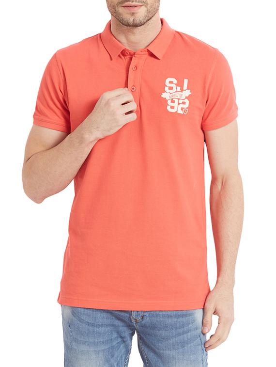 orange cotton polo t-shirt - 14332221 -  Zoom Image - 0