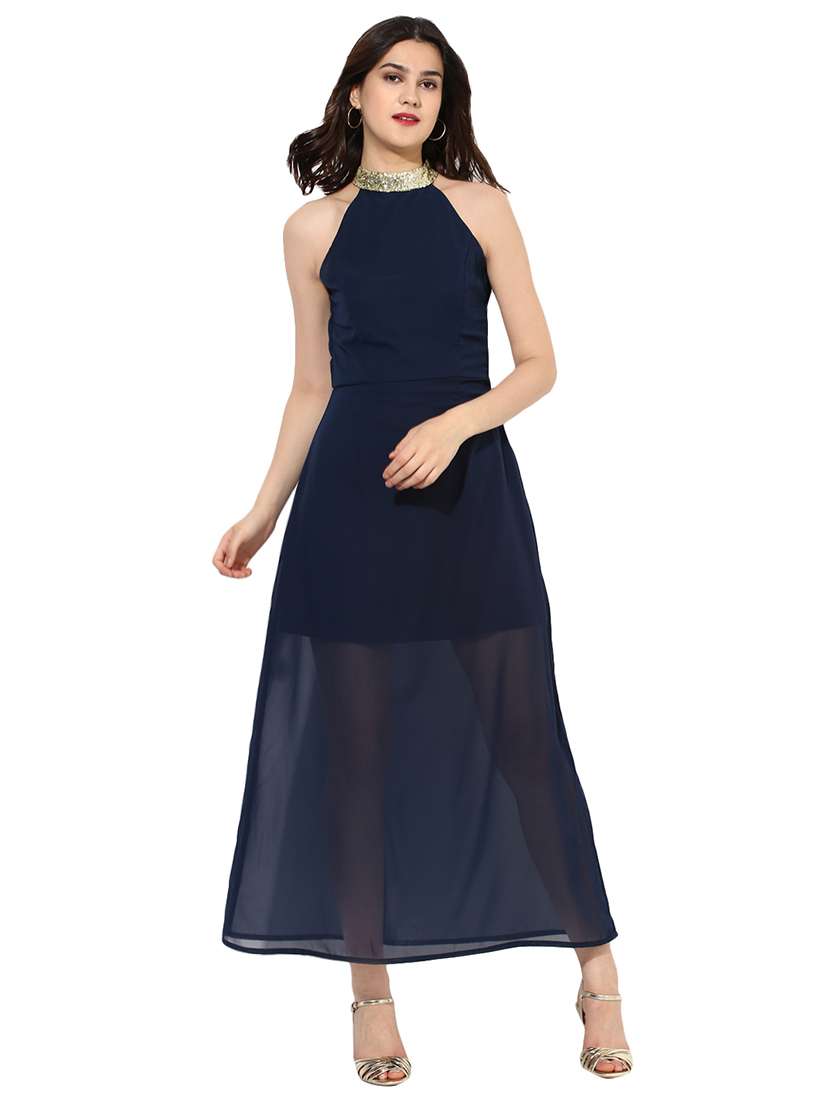 overlay mesh embellished dress