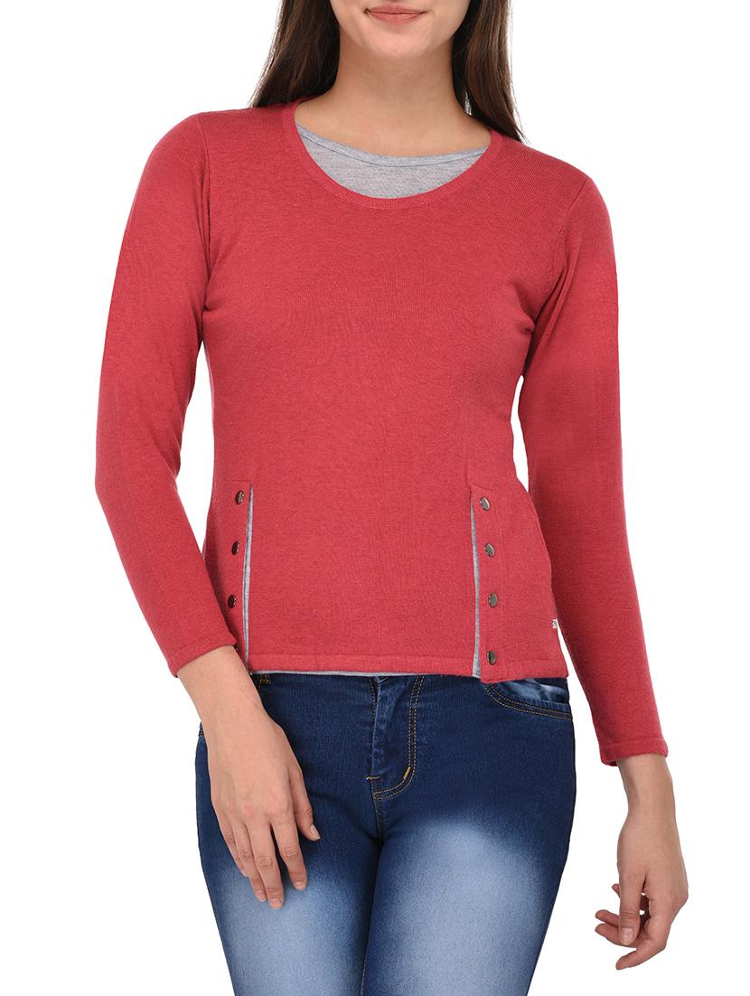 pink woollen pullover - 14335857 -  Zoom Image - 0