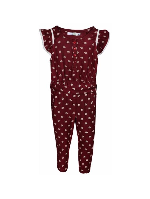 girls maroon printed full length set - 14336010 - Zoom Image - 0