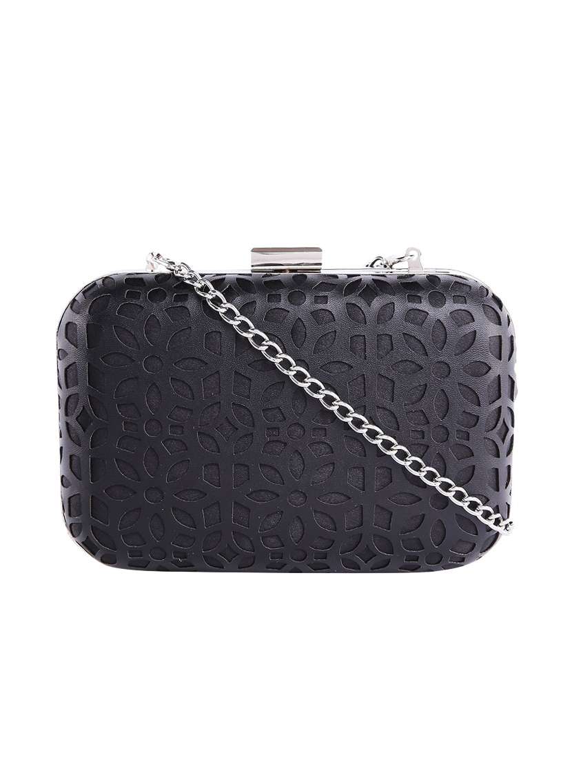 black satin clutch