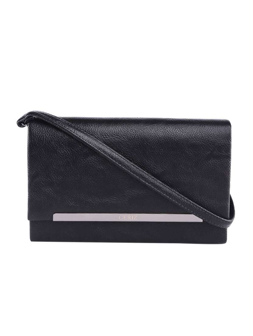 black leatherette regular clutch