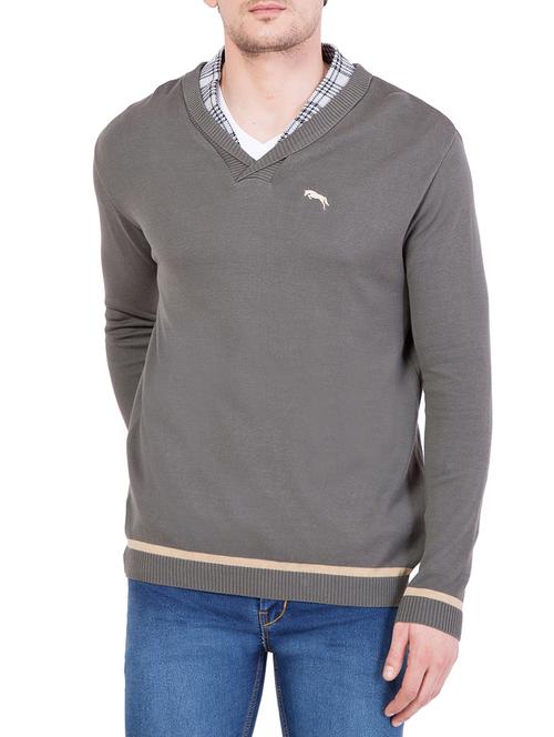 grey cotton pullover - 14348653 - Standard Image - 0