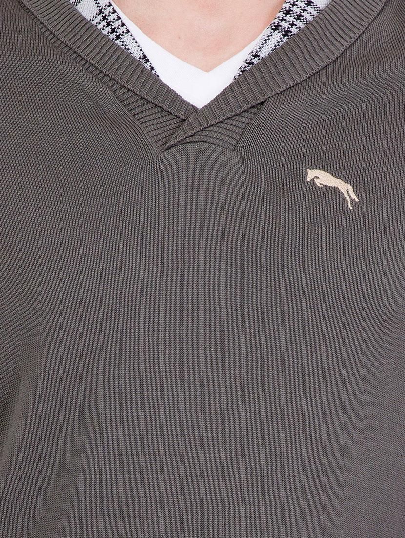 grey cotton pullover - 14348653 - Standard Image - 3