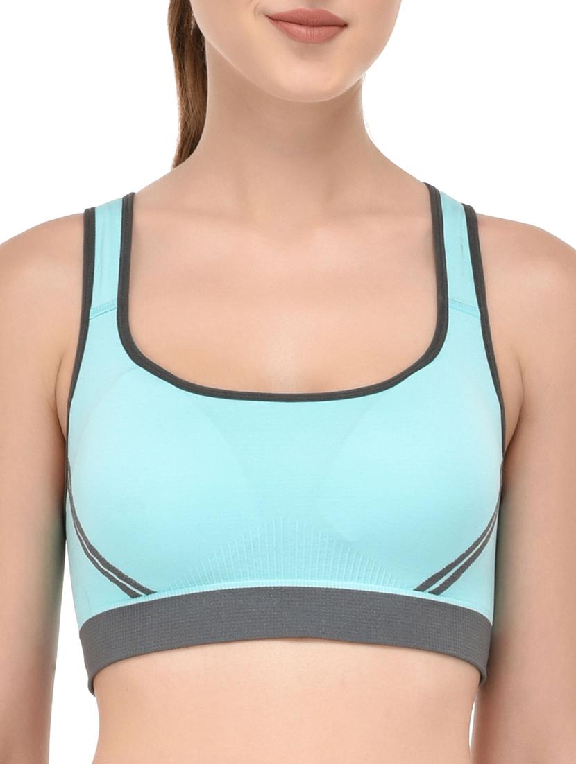 light blue cotton sports bra - 14349080 -  Zoom Image - 0