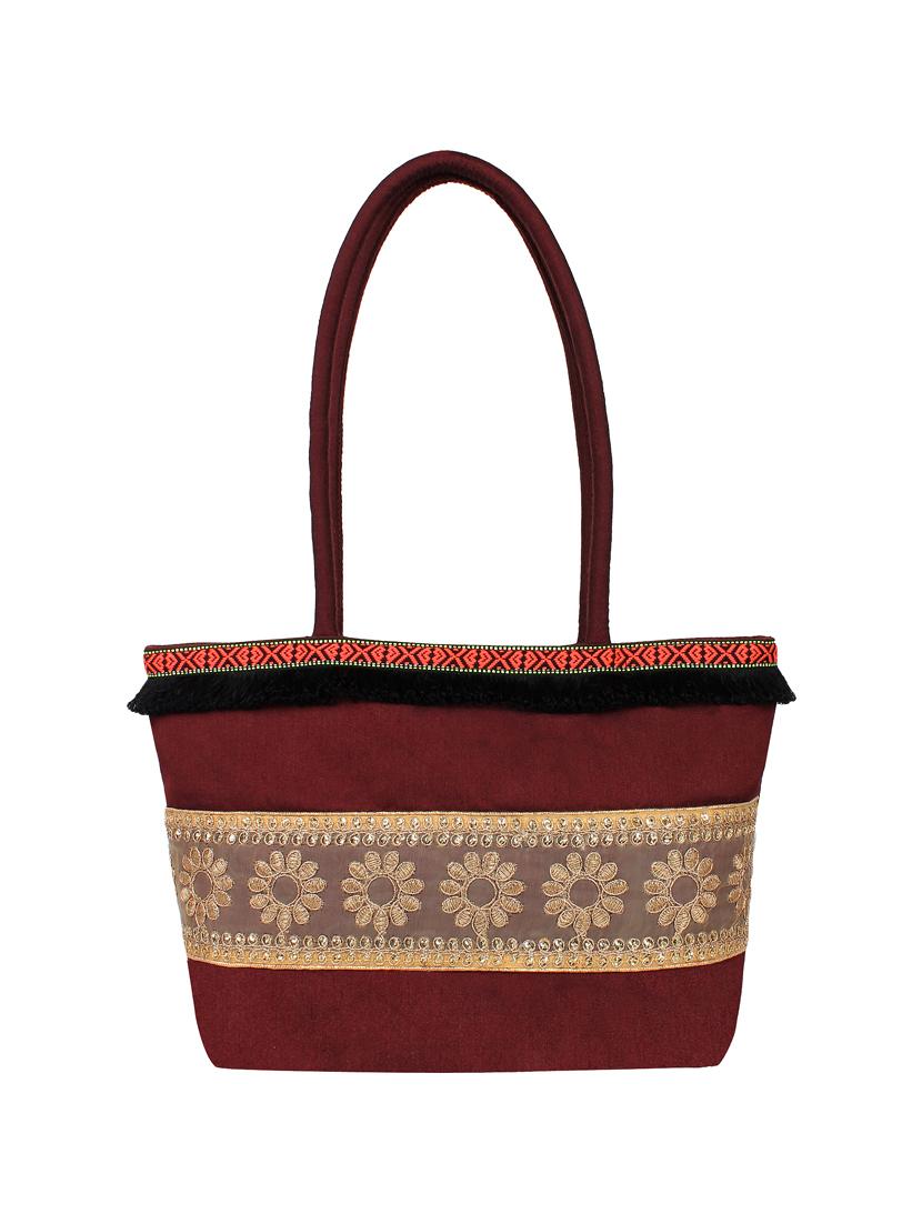 brown silk handbag - 14349309 - Zoom Image - 0