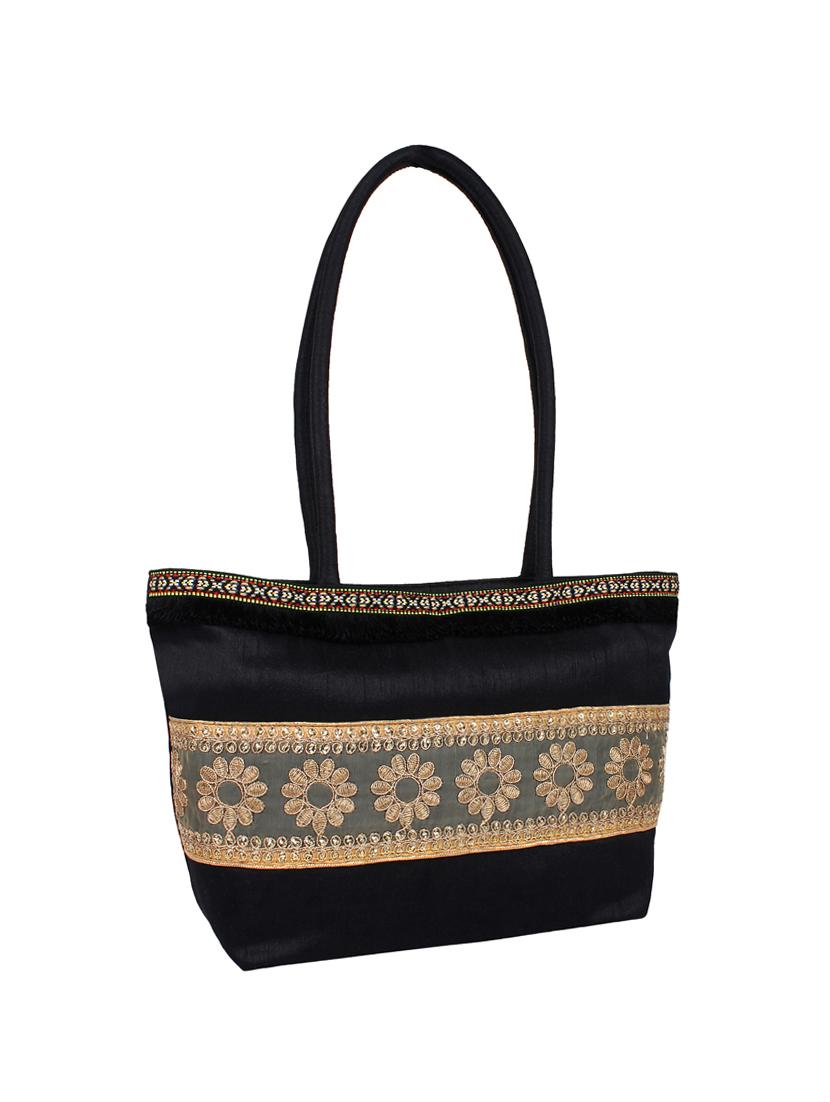 black silk handbag - 14349311 - Standard Image - 3