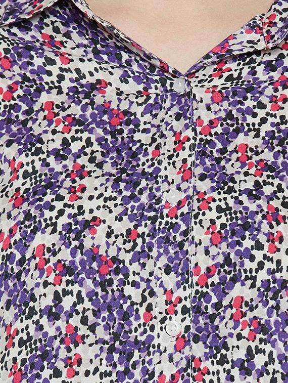 blue printed viscose shirt - 14349939 - Standard Image - 3