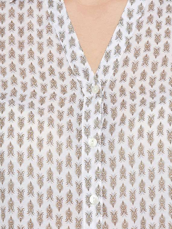 white printed plus shirt - 14349943 -  Standard Image - 3