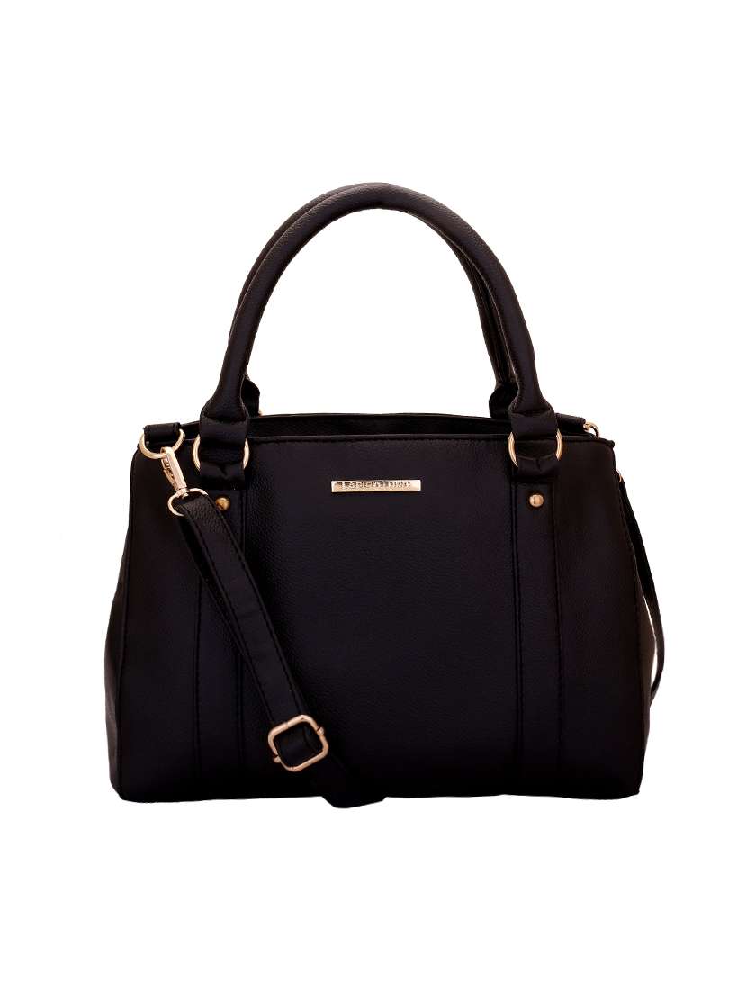 black leatherette regular handbag - 14350223 -  Zoom Image - 0