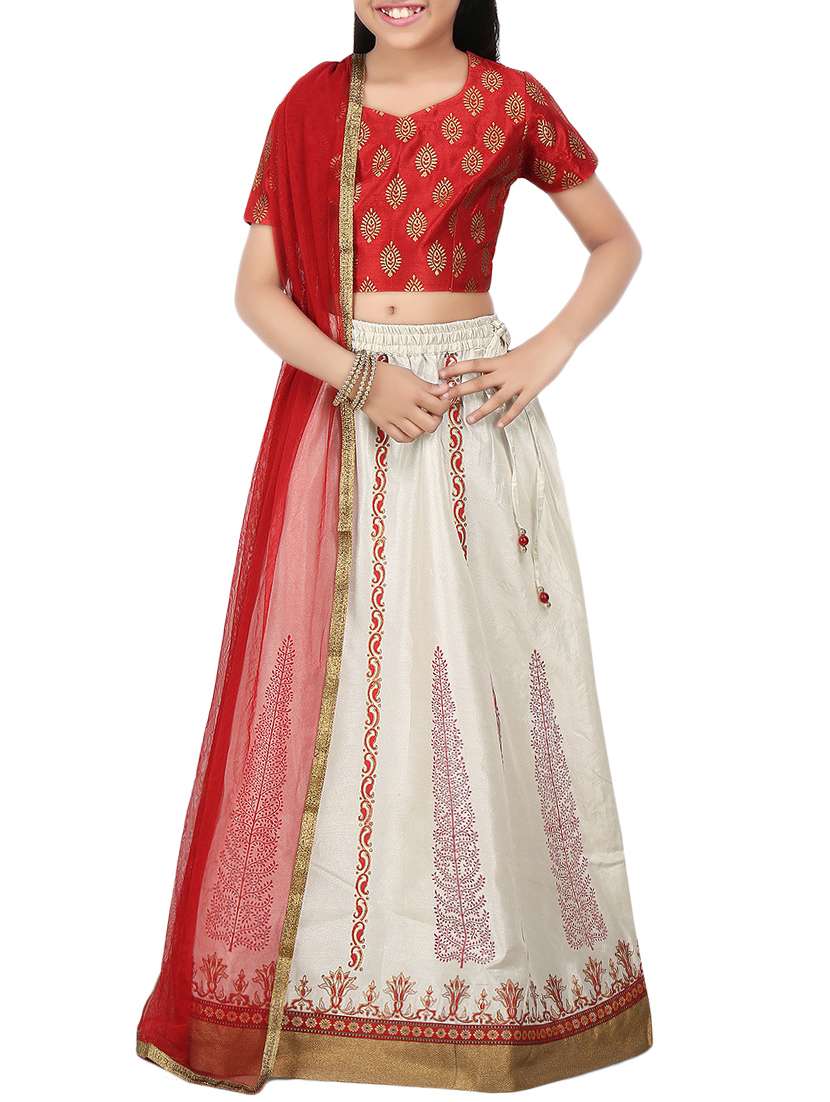 white polyester lehnga choli
