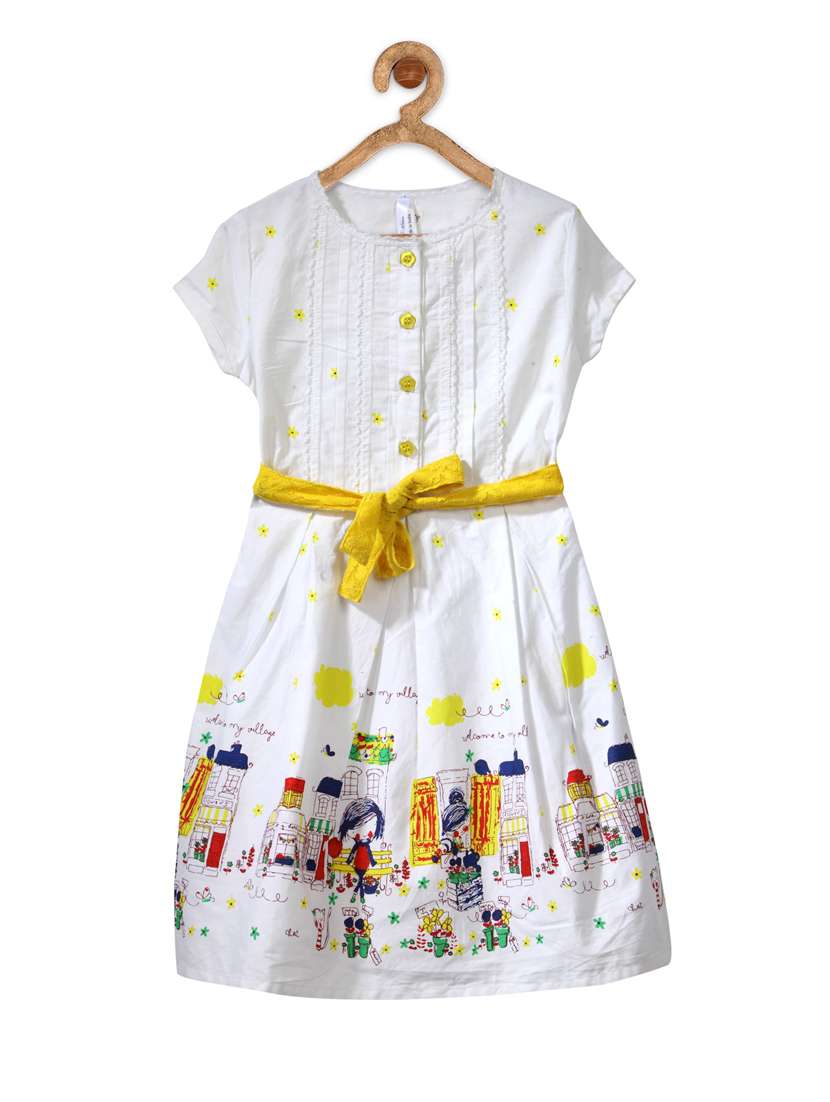 girls round neck short sleeves frock