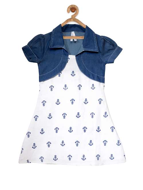 girls collared short sleeves frock - 14358872 - Standard Image - 0