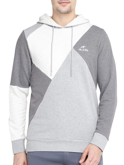 grey cotton color block sweatshirt - 14359041 -  Standard Image - 0