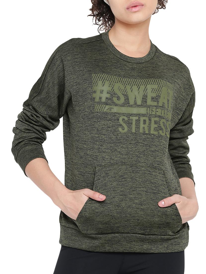 green regular sweatshirt - 14359077 -  Zoom Image - 0