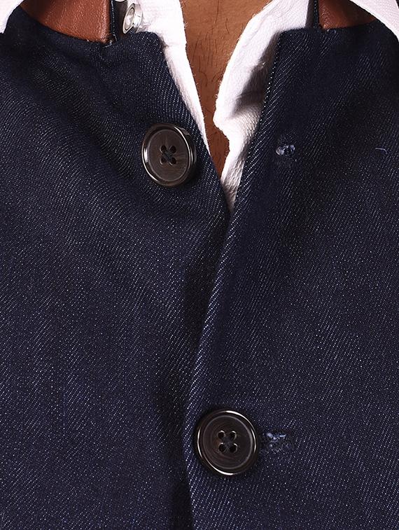 blue cotton nehru jacket - 14361374 - Standard Image - 3