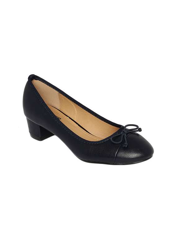 navy faux leather slip on pumps