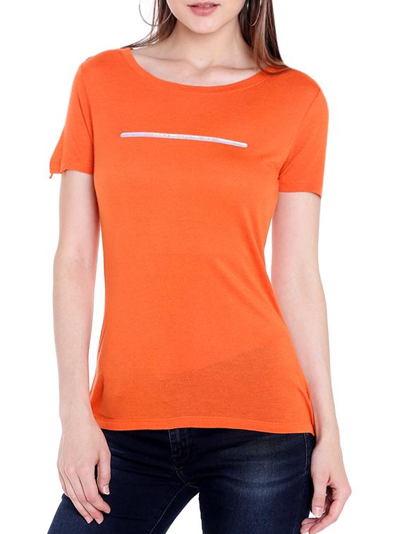 orange viscose regular tshirt - 14367788 -  Zoom Image - 0