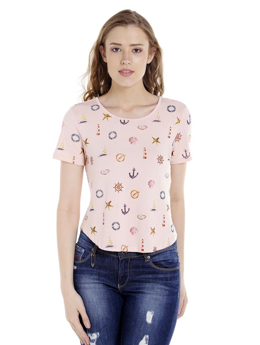 light pink printed regular tee - 14367828 - Zoom Image - 0