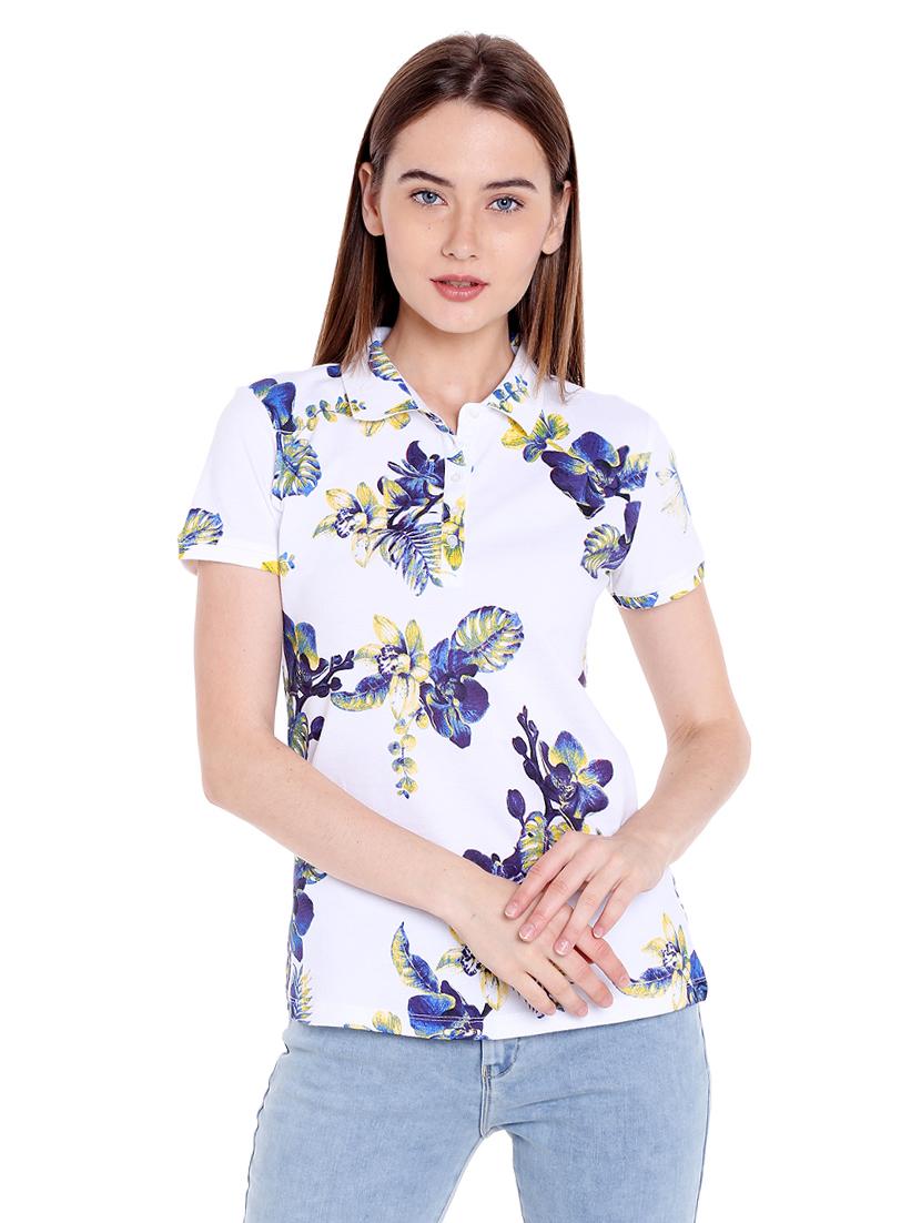 white printed cotton regular tee - 14367839 - Zoom Image - 0