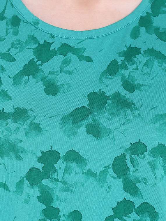 green printed cotton regular tee - 14367841 -  Standard Image - 3