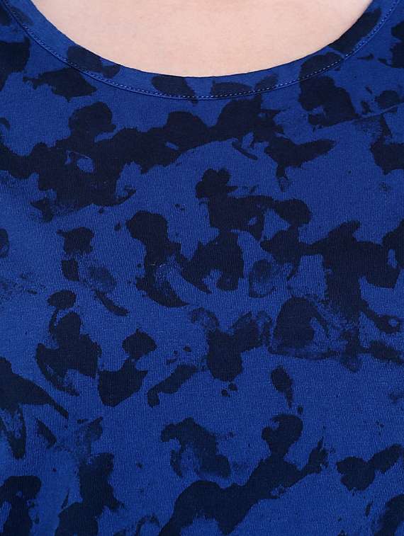 blue printed cotton regular tee - 14367842 -  Standard Image - 3