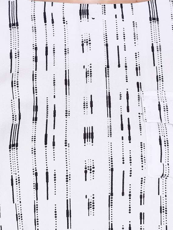 white printed viscose top - 14367867 -  Standard Image - 3