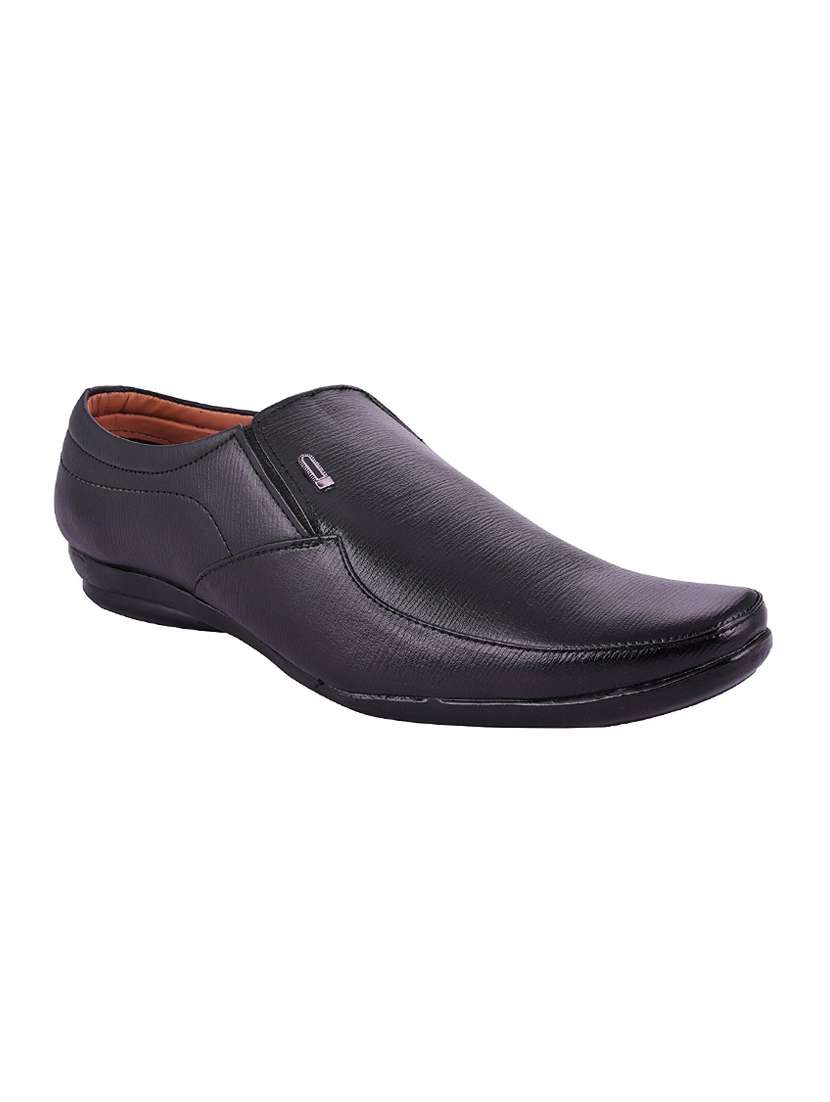black leatherette formal slip on