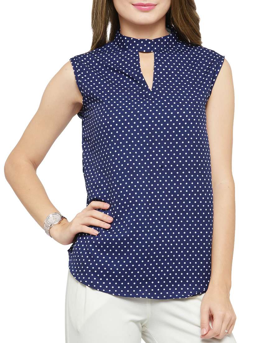 women's straight key hole neck top