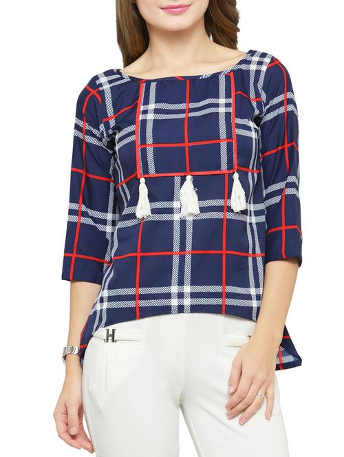 women's high-low boat neck top - 14371131 - Standard Image - 0