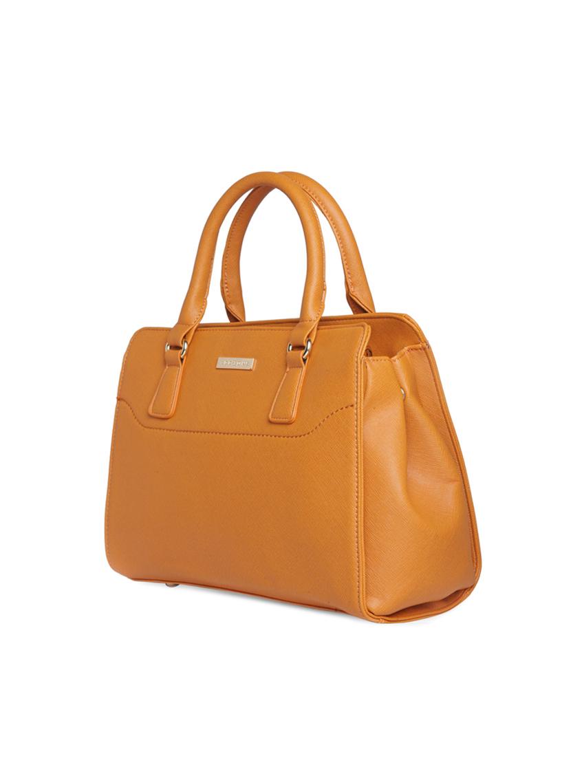 brown leatherette regular handbag - 14373228 - Standard Image - 3