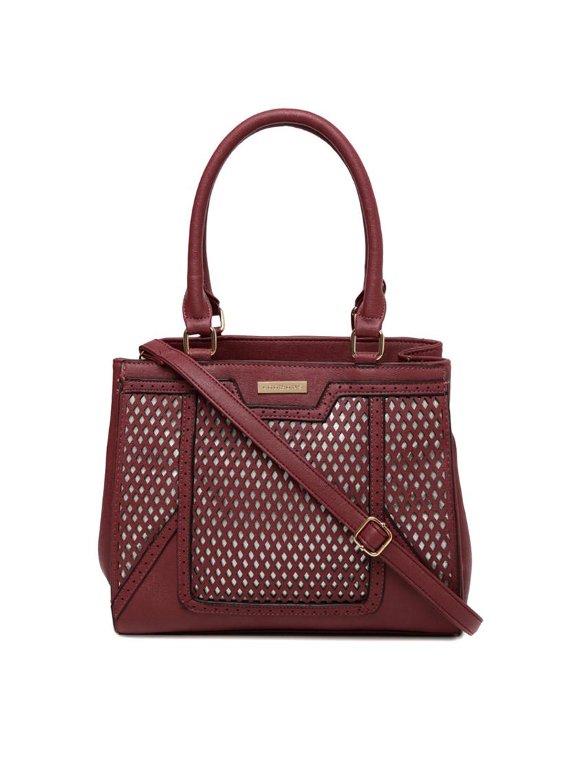 maroon leatherette regular handbag - 14373229 - Zoom Image - 0