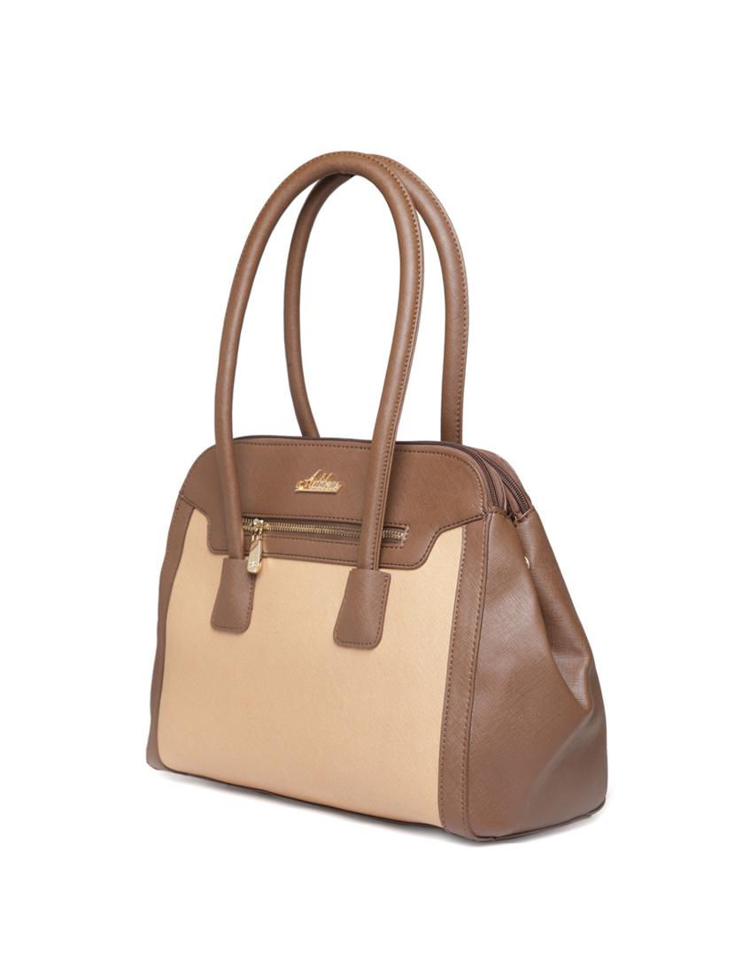beige leatherette regular handbag - 14373232 - Standard Image - 3