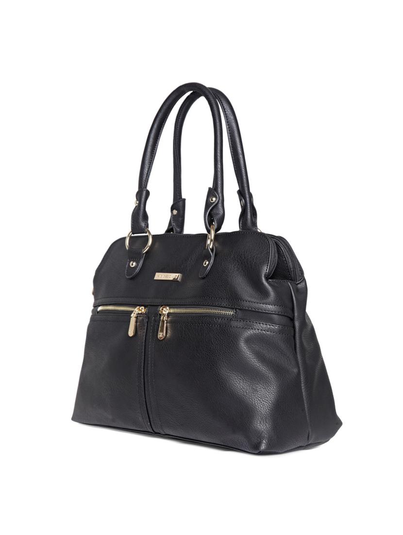 black leatherette regular handbag - 14373236 - Standard Image - 3