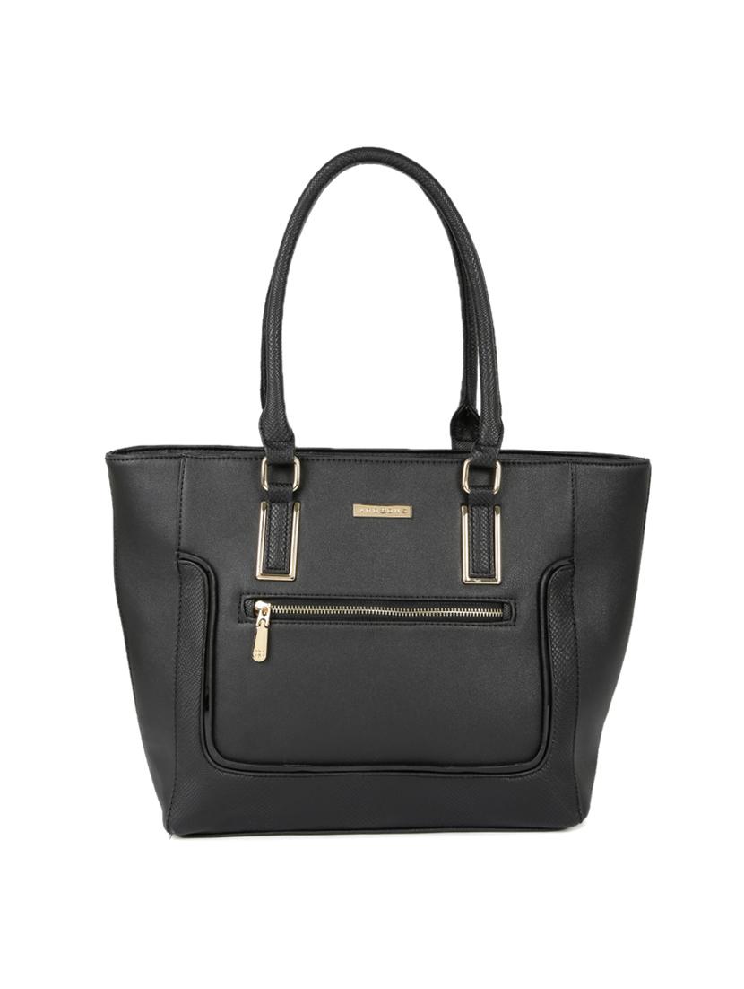 black leatherette  regular handbag - 14373242 -  Zoom Image - 0