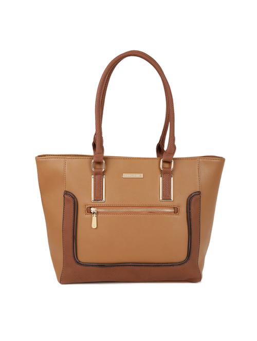tan leatherette regular handbag - 14373243 - Standard Image - 0
