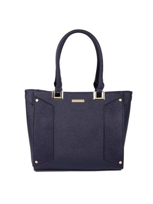 blue leatherette regular handbag - 14373244 - Standard Image - 0