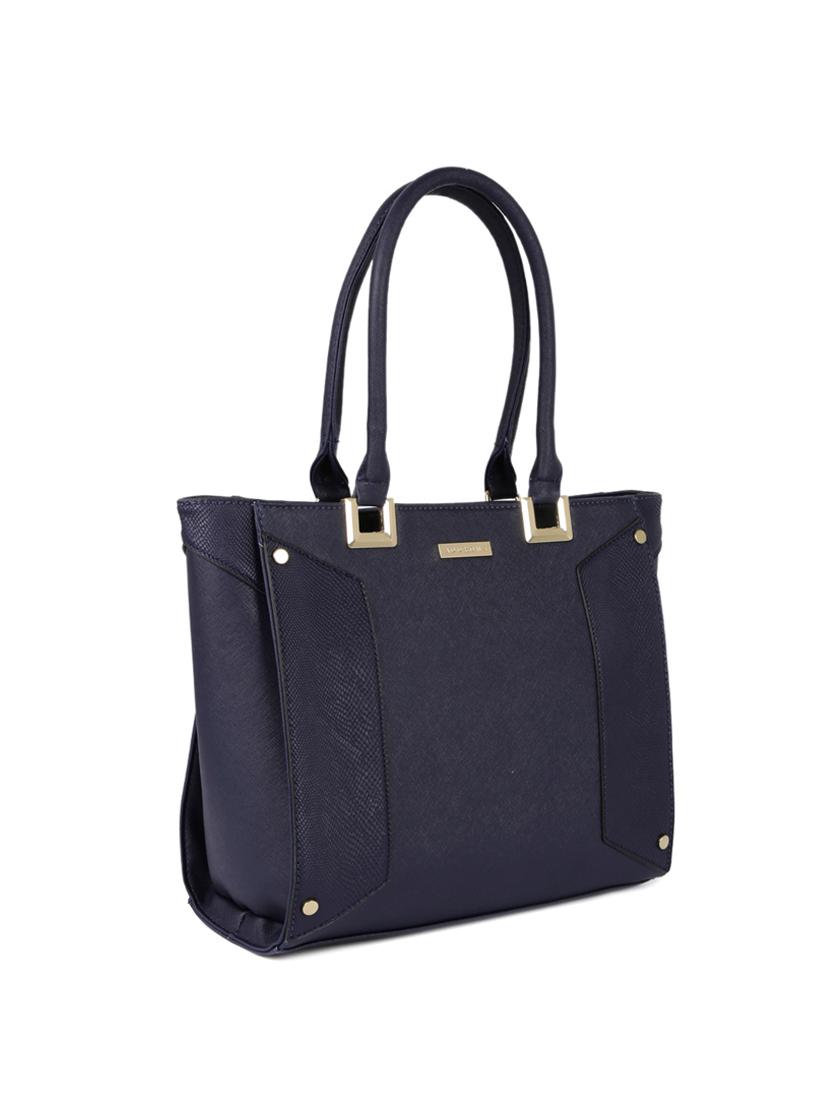 blue leatherette regular handbag - 14373244 - Standard Image - 3