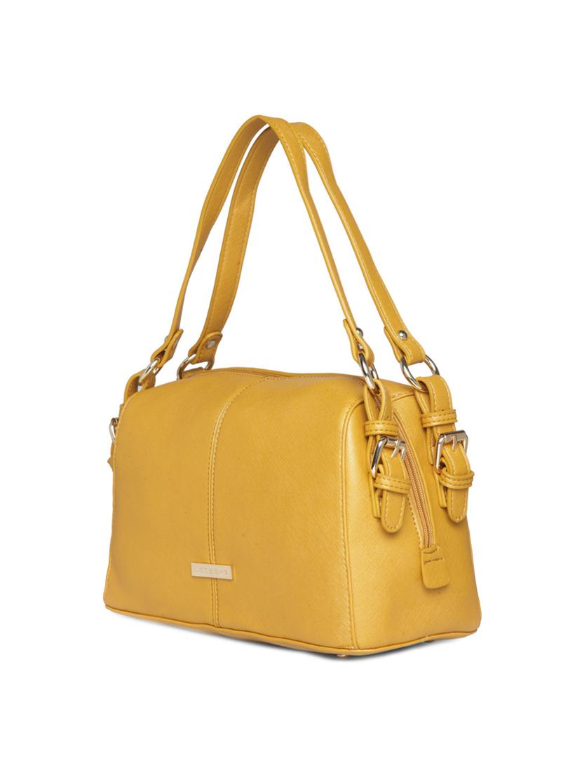 yellow leatherette handbag - 14373275 - Standard Image - 3
