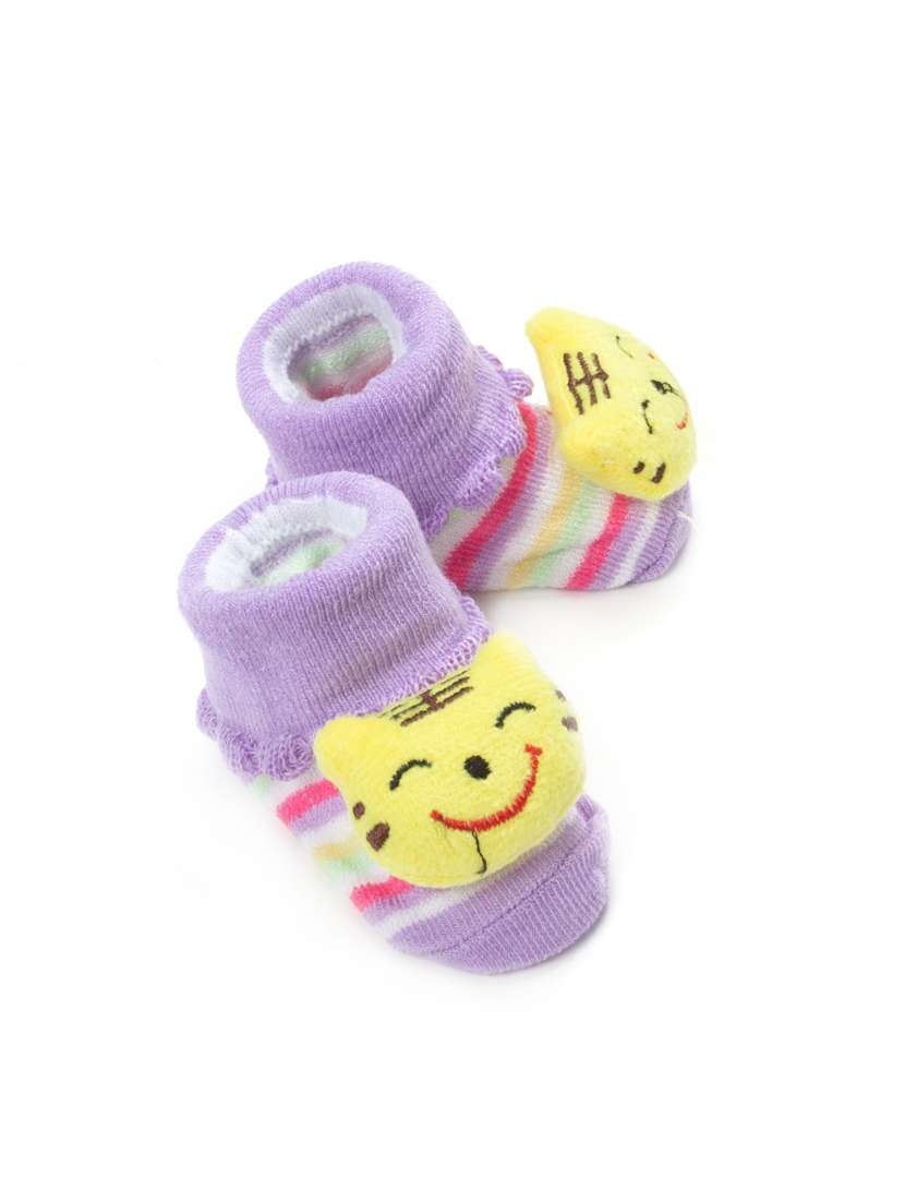 purple cotton blend sock