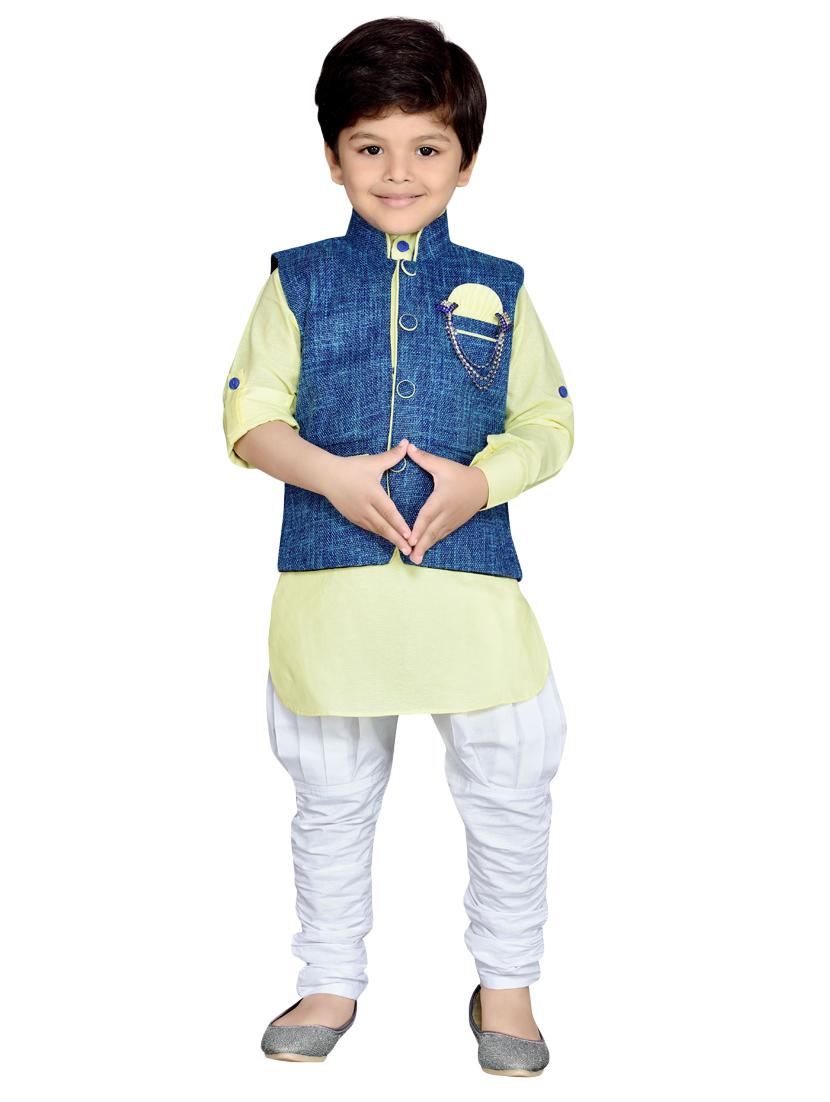 yellow cotton kurta set - 14375249 - Standard Image - 3
