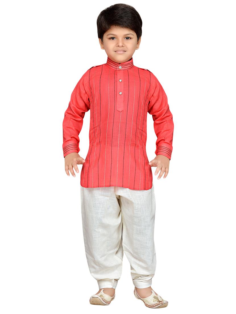pink cotton kurta pyjama set - 14375290 - Standard Image - 3