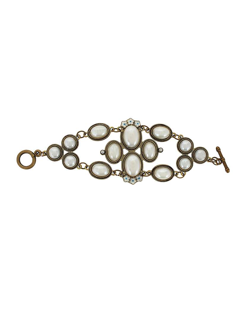 white metal bracelet