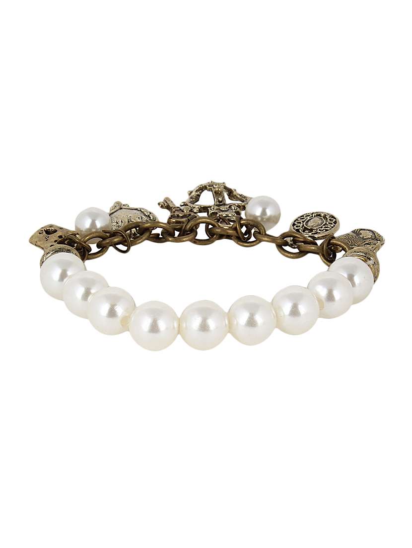 white metal bracelet