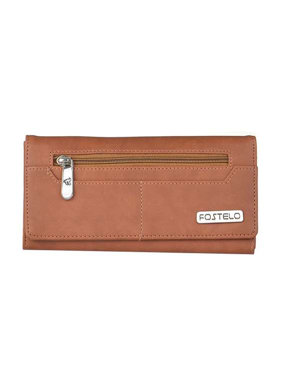 tan leatherette regular clutch